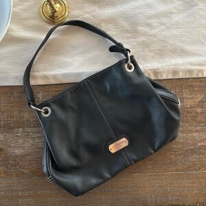 Liz Claiborne Black Vegan Leather Shoulder Bag